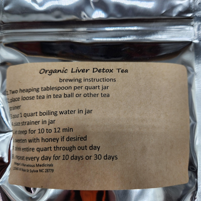 Instructions for brewing liver detox tea