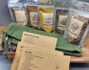 Redwall-Inspired Spice Set – 5 Fantasy Cooking Blends with Recipe Cards and 3D Printed Barrel – Woodland Animal Kitchen Gift