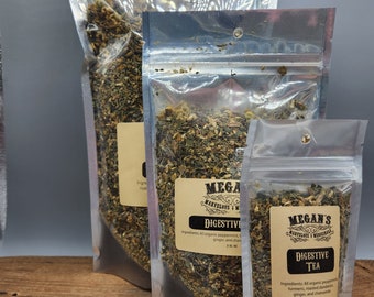 Mélange digestif de tisanes biologiques, thé en vrac à la menthe et au curcuma, au gingembre, à la camomille et au pissenlit rôti, à boire après le repas sans caféine