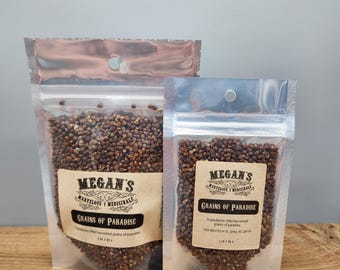 Grains of Paradise Wild Harvested Culinary Spice with Bright Peppery, Floral Flavor for Cooking, Brewing, Savory Dishes