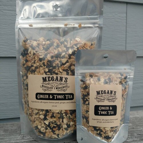 Ginger and Tonic Tea Ginger Lemon Elderberry Herbal Tea Etsy