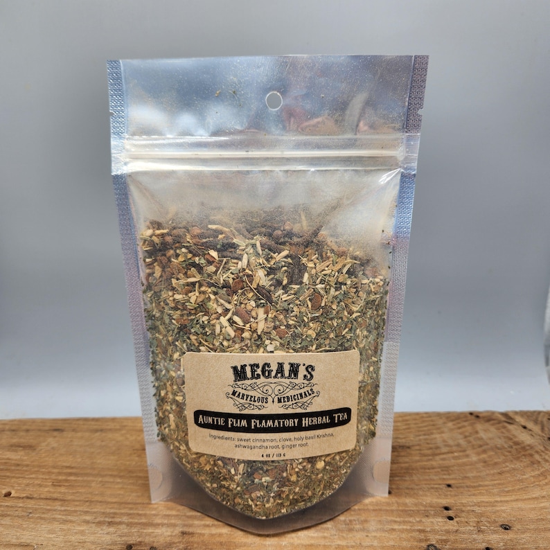Auntie Flim Flamatory Herbal Tea Comforting Botanical Blend for Daily Balance – Caffeine Free Loose Leaf Tea image 2