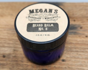 No. 8 Natural Beard Balm Styling Conditioning Balm Shea  Beeswax Grooming Wax Smooth, Shape  Light Shine