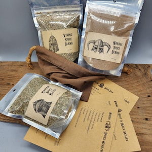 Medieval Spice Mix Gift Set – Skyrim Inspired Viking, Nordic & Roman Herb Blends – Organic Fantasy Cooking Spices