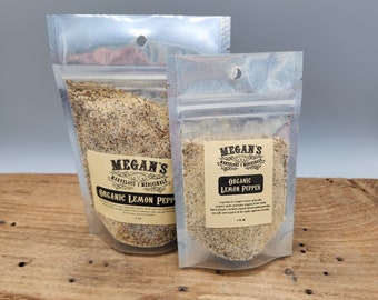 Organic Lemon Pepper Blend, Fair Trade Culinary Herbs
