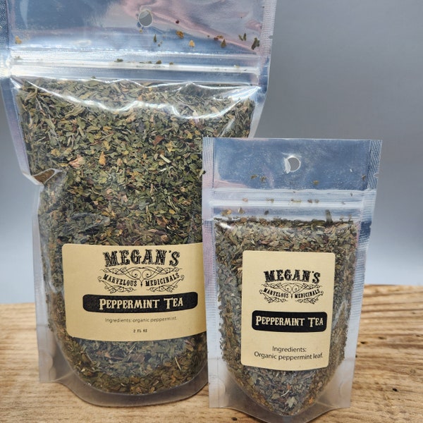 Pure Peppermint Tea, organic, peppermint leaf, strong, pure, hot or iced tea, organic herbal tea, nausea, headaches.