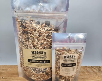 Adaptogen Herbal Organic  Tea Loose Leaf Blend with Ashwagandha, Rhodiola, Schisandra & Reishi  botanical blend