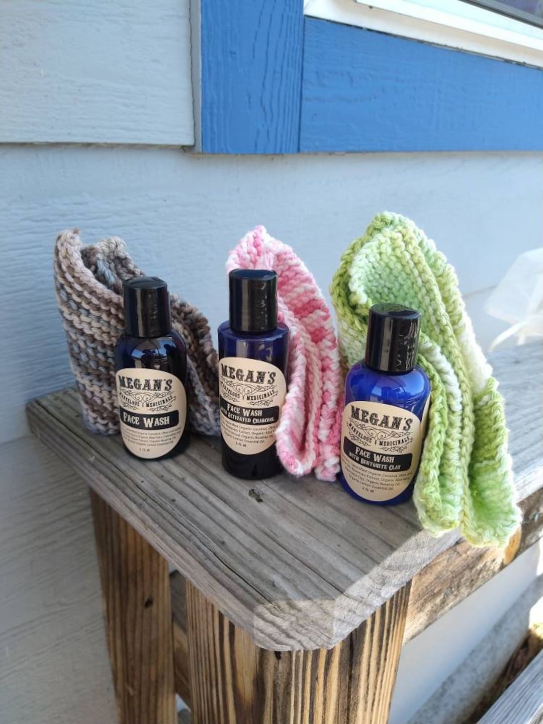 Face Wash Gift Set Face Wash Hand Knitted Wash Cloth No Etsy