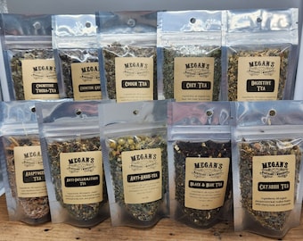 Choose your Own tea sample set, 5 teas, sample size, organic tea, customizable, herbal tea, tea blends, loose tea, gift set