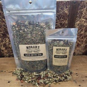 Liver detox tea, 3 or 10 Day supply, milk thistle, nettle, hibiscus, red clover, lemon balm, peppermint, rosehips, red raspberry leaf