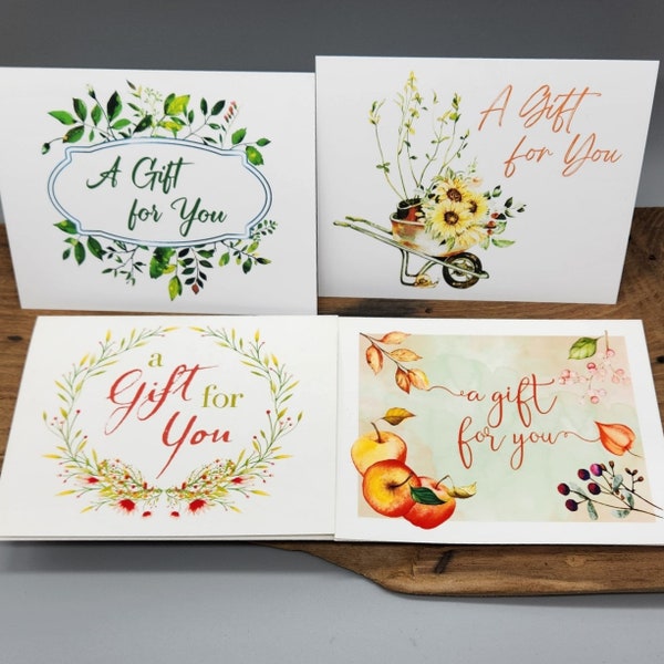 Gift For You Card, seasonal cards, spring, summer, fall , winter, cards with envelope, bright colors,