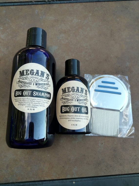 Bug Out Kit Shampoo Oil And Comb Combo Metal Lice Comb Lice Etsy