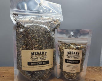 Sleep Easy Organic Tea Loose Leaf Herbal Tea with Hops, Lemon Balm, Chamomile and Lavender Caffeine-Free Relaxing Nighttime Blend