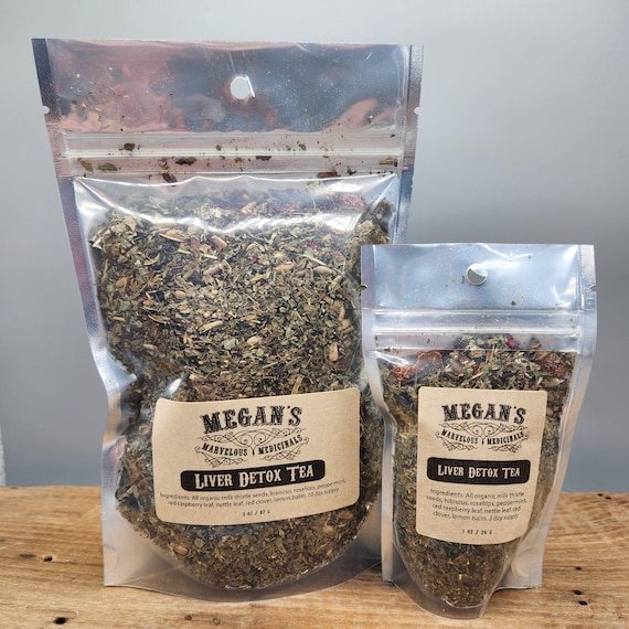 Liver Detox Tea Organic Blend,Loose Leaf Herbal Tea with Milk Thistle, Nettle, Hibiscus, Red Clover & Lemon Balm 3 or 10-Day Supply