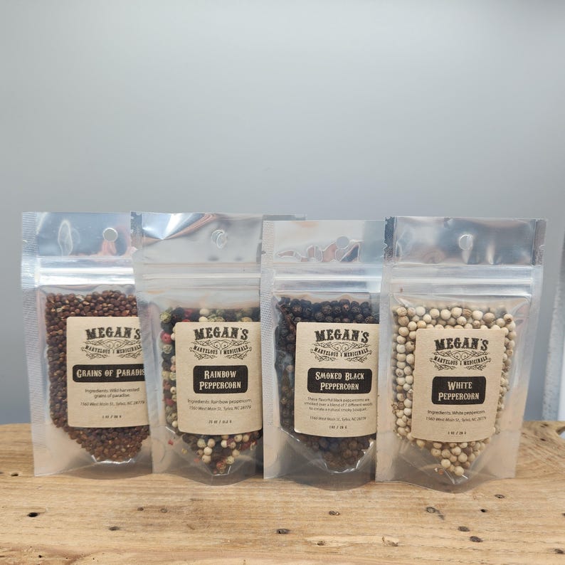 Organic Peppercorn Sampler – Set of 4 Gourmet Peppers