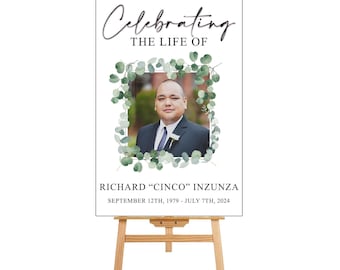 Celebrating the Life Of Customizable Funeral sign, 3 sizes to choose from
