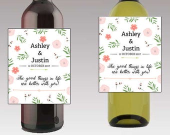 The Good Things In Life Are Better With You Wine / Beer Bottle Labels Great for Engagement Bridal Shower Party self stick easy to use Labels