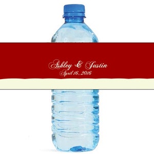Cherries Jubilee red Wedding Anniversary Sweet 16 Water Bottle Labels Great for Engagement Bridal Shower Party