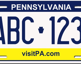 Pennsylvania Custom Personalized License Plate Novelty Automobile Accessory Off Road Customized Durable Aluminum