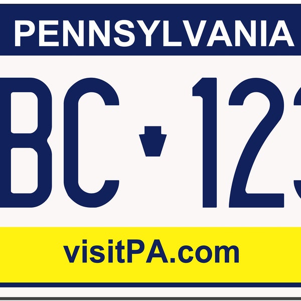 Pennsylvania Custom Personalized License Plate Novelty Automobile Accessory Off Road Customized Durable Aluminum