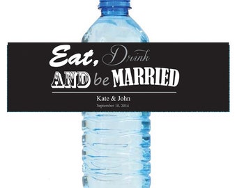 Contemporary Wedding Water Bottle Labels Great for Engagement Bridal Shower