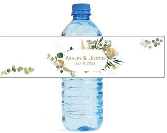 Eucalyptus & Willow Themed Wedding Water Bottle Labels Great for Engagement Bridal Shower Birthday Party Sweet 16 Spring Party
