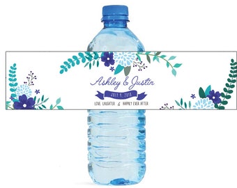 Floral Love Laughter Happily Ever After Wedding Water Bottle Labels Great for Engagement Bridal Shower Party Self Stick Labels
