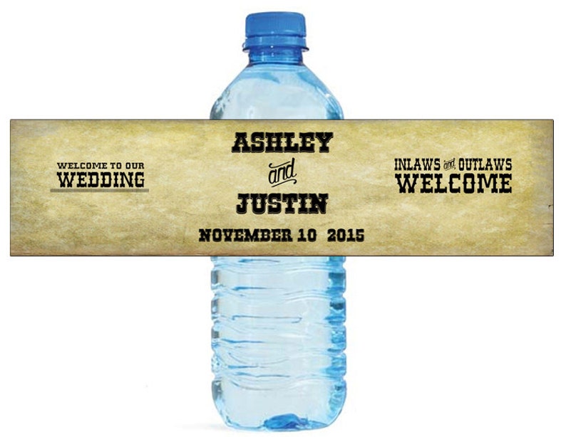 Etiqueta para botella de agua personalizada Vaquero para ...