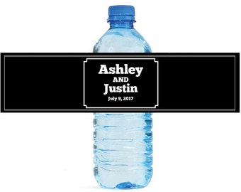 Simply Elegant Wedding Water Bottle Labels Great for Engagement Bridal Shower Birthday Party event Family Reunion easy to use peel and stick