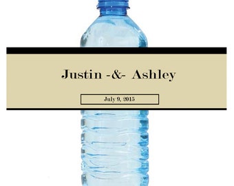 Modern Print Water Bottle Labels Great for Engagement Bridal Shower Party 2 sizes available