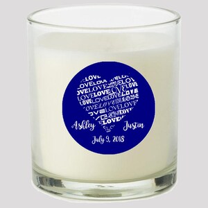 Herz voller Liebe auf Marine 2&quot; zugunsten Etiketten ideal für die Personalisierung Veranstaltungen Hochzeit Braut Dusche Kerzen Topper Weckglas Decals Aufkleber