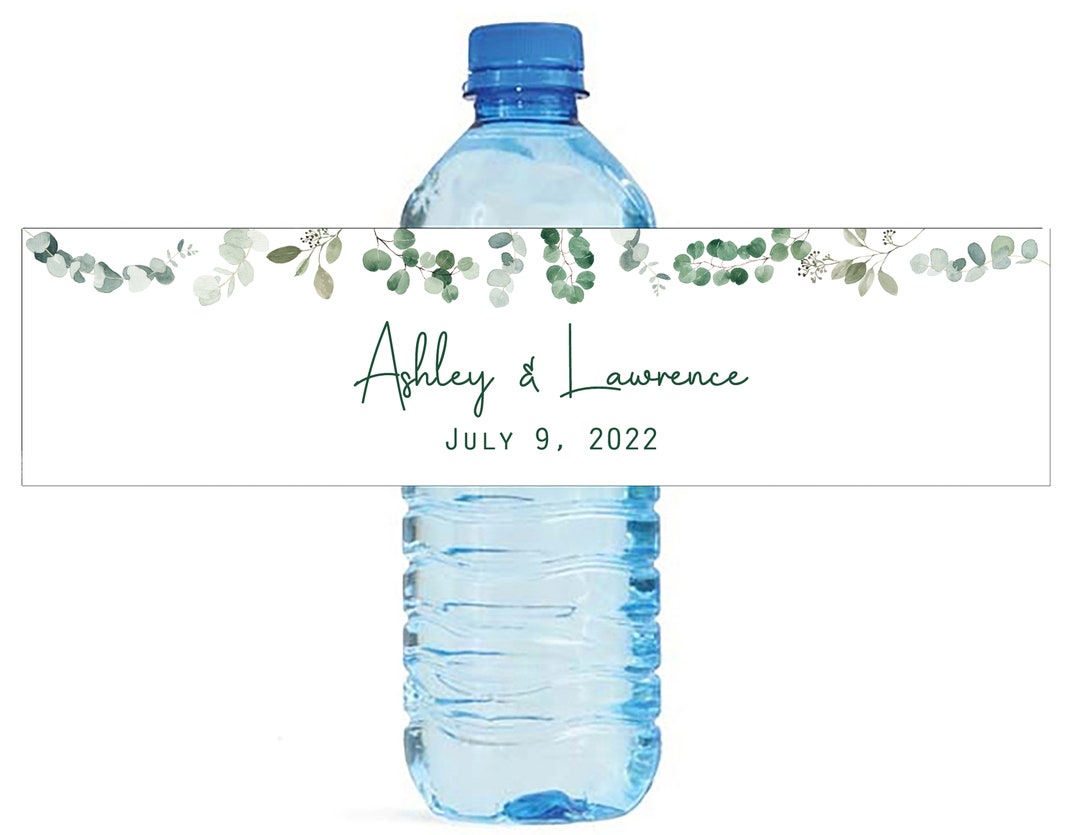 Modern Greenery Wedding Water Bottle Labels Great for Engagement Bridal ...