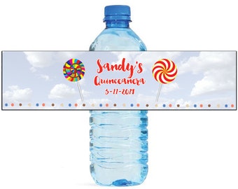 Lollipop in the sky Candy Theme Kids Birthday Water Bottle Labels Great for all sorts of parties and get togethers easy to use self stick
