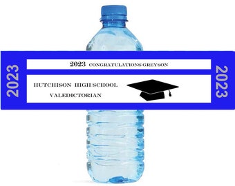 Graduation Ticket Theme Water Bottle Labels Great for Graduations, promotions or any other event