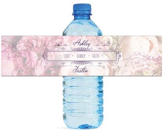 Love Faith Family water bottle labels great for Wedding Bridal showers or family gatherings, as well as any other special events