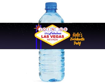 Vegas Sign Bachelorette Wedding Water Bottle Labels Great for Bridal Shower Bachelor Bachelorette Birthday Partys event girls / guys night