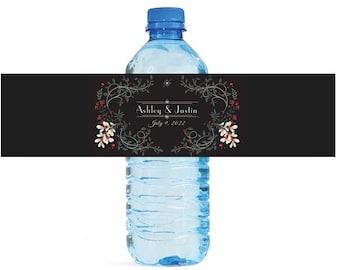 Winter Classic Wedding Anniversary Water Bottle Labels Customizable easy to use, self stick labels