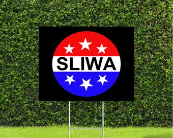 Sliwa NYC Mayor Election Race Red White & Blue Yard Sign with Metal H Stake New York City Mayor