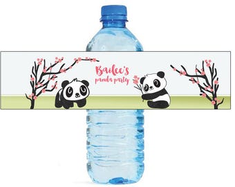 Panda party Kids Birthday party Water Bottle Labels great for all typoes of Celebrations baby shower get together housewarming