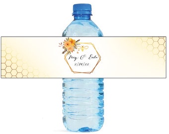 Bee Theme Wedding Water Bottle Labels Great for Engagement Bridal Shower Birthday Party Sweet 16 Spring Party