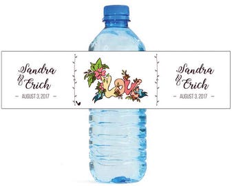 Love Floral Wedding Water Bottle Labels Great for Engagement Bridal Shower Party Self Stick Labels