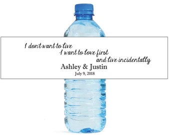 Love Quote Wedding Anniversary Bridal Shower Water Bottle Labels Great for Engagement Party