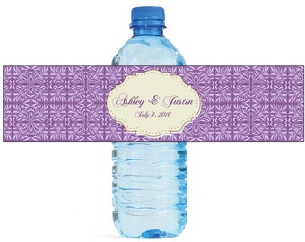 Lavender Pattern Wedding Water Bottle Labels Great for Engagement Bridal Shower Party Bridal shower party