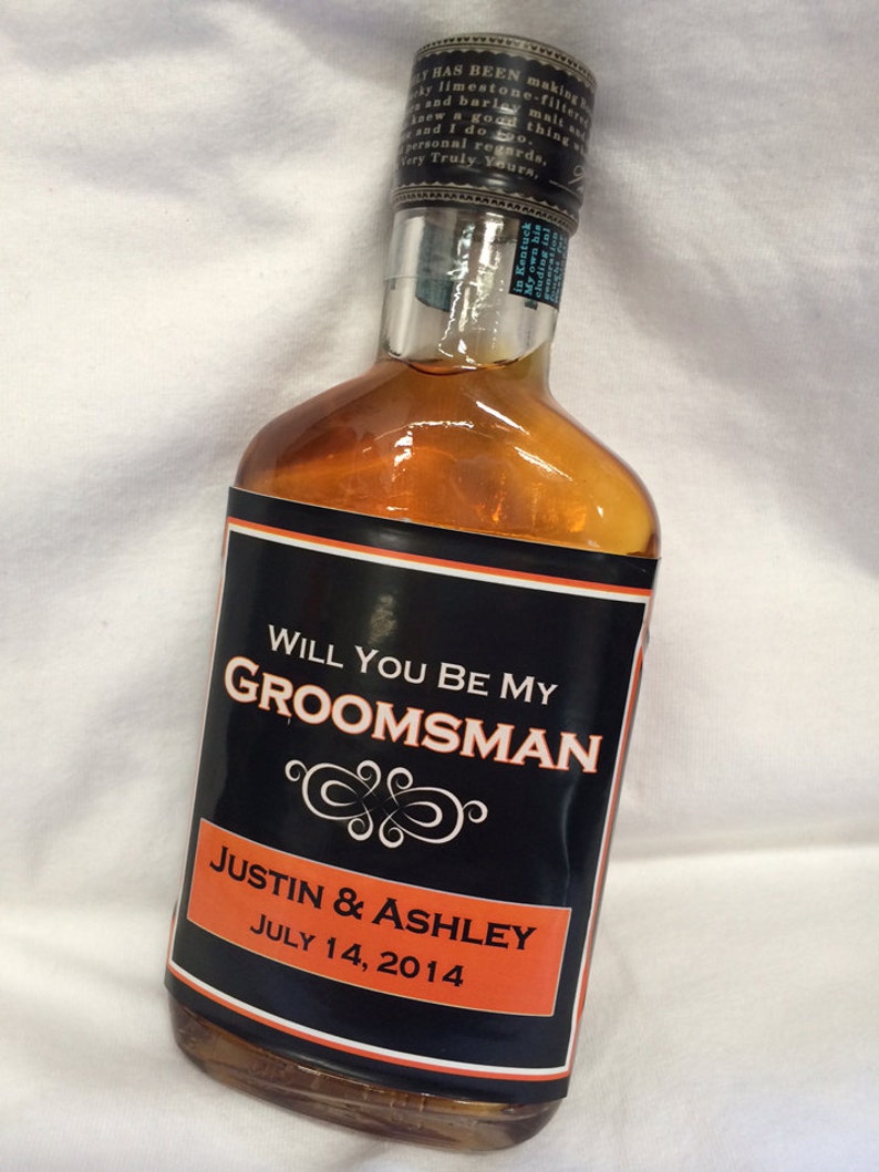 4 Will You Be My Groomsman Bestman Wedding Liquor Bottle