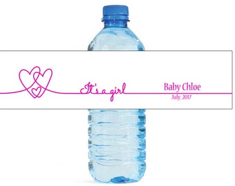 Its a Girl Water Bottle Labels Great for Baby Showers New born baby celebrations Gender reveal parties easy to use self stick