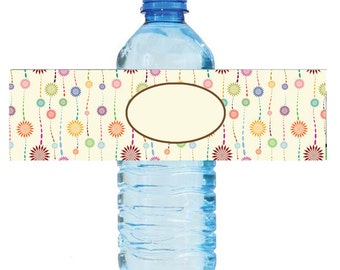 100 Creative Floral Birthday Party Water Bottle Labels Great for Engagement Bridal Shower Party 2 sizes available
