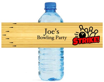 Bowling Party Water Bottle Labels Great for Birthday Parties Kids partys kids parties Events tournaments  Easy to use self stick labels