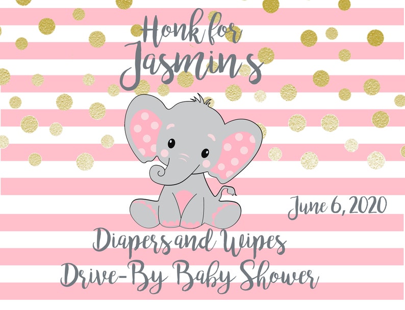 Diapers and Wipes Drive by Baby Shower Sign Customizable Baby Etsy