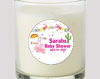 Tacos & Tutus Baby Shower 2" Favor labels Great for personalizing events Birthday Bridal Shower Candles toppers Mason Jar decals Stickers
