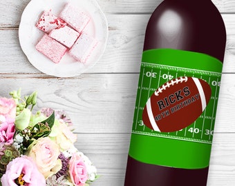 Football Themed Beer or Wine Bottle Labels Great for Birthday Party celebrations